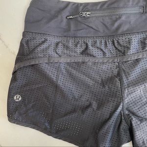Lululemon black perforated running shorts size 4